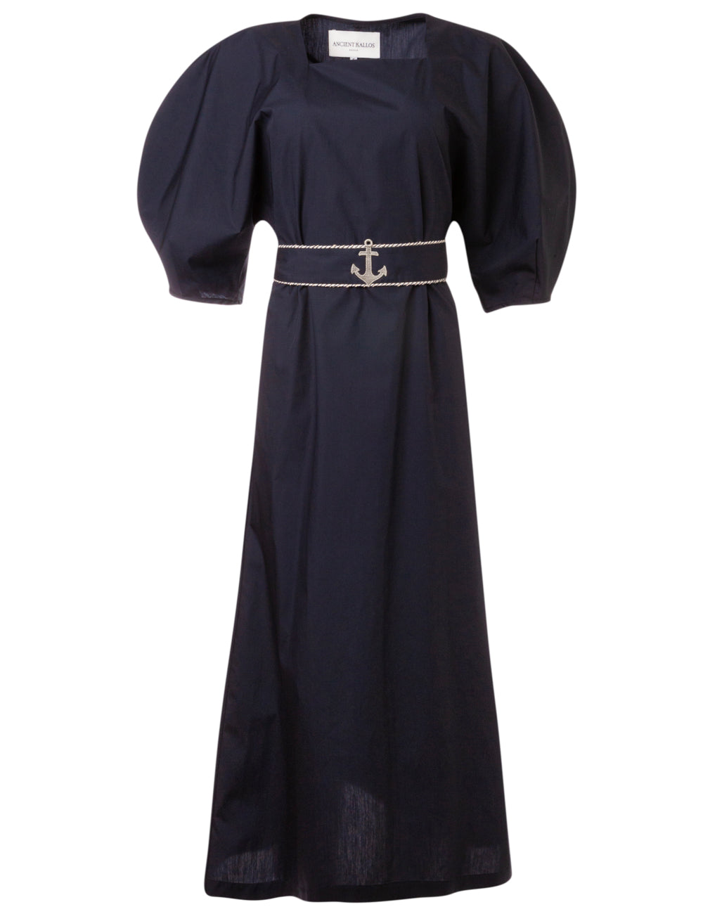 NAUSICA PUFFED SLEEVE DRESS WITH EMBROIDERED REMOVABLE BELT