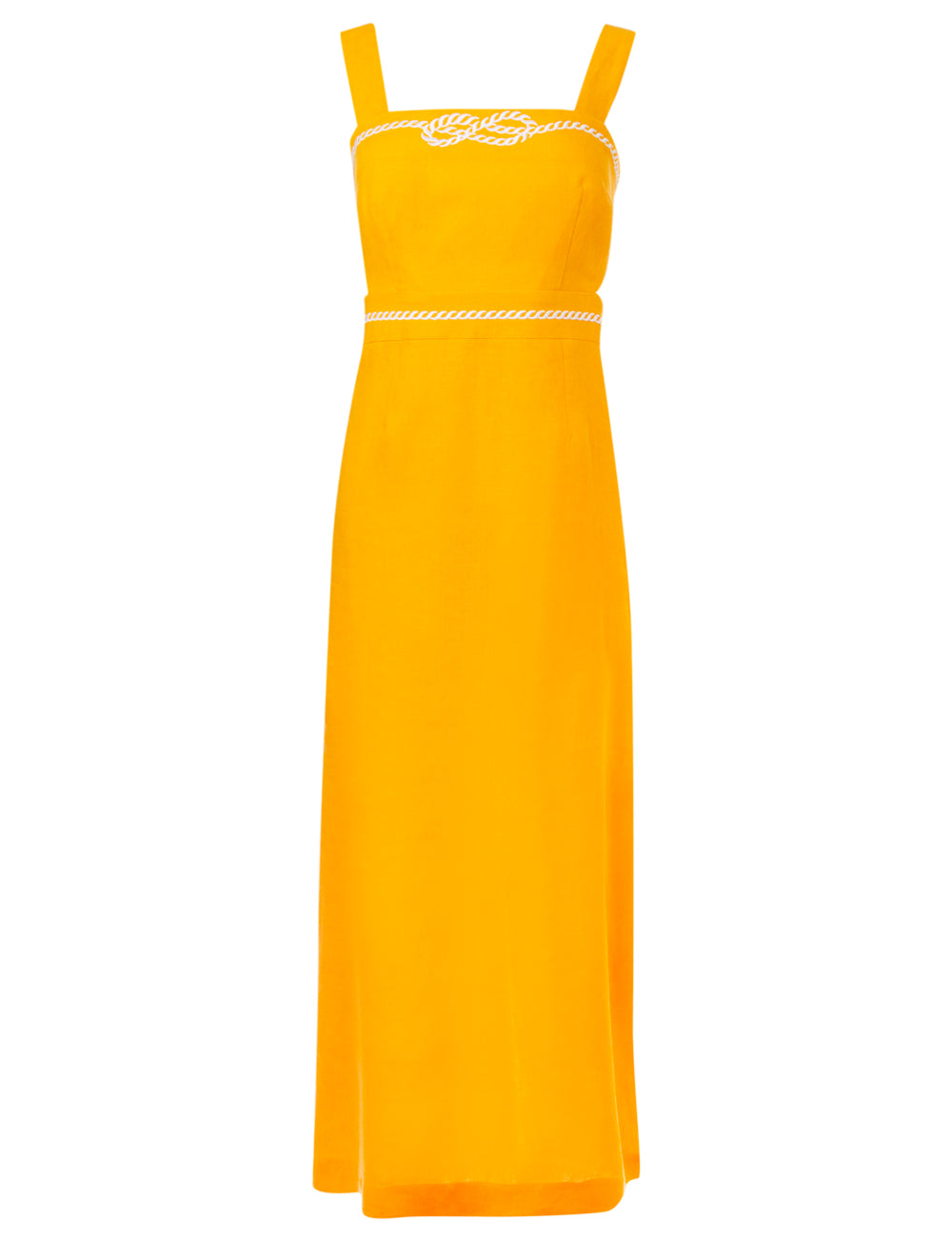 DESIS EMBROIDERED LINEN BACKLESS DRESS
