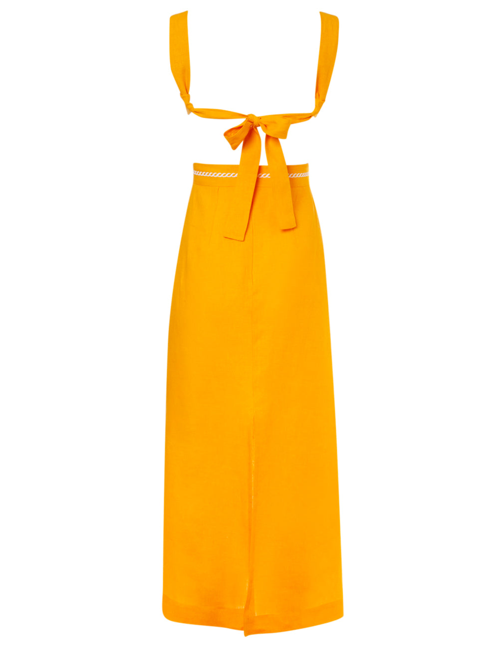 DESIS EMBROIDERED LINEN BACKLESS DRESS