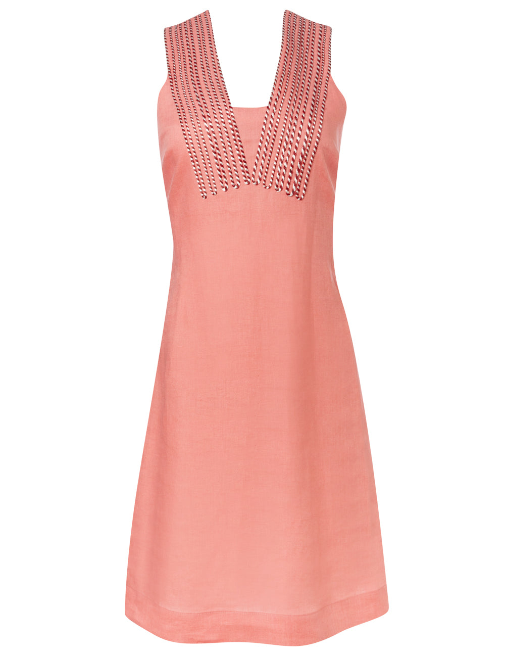 ARIADNI CORD EMBROIDERED LINEN MINI DRESS