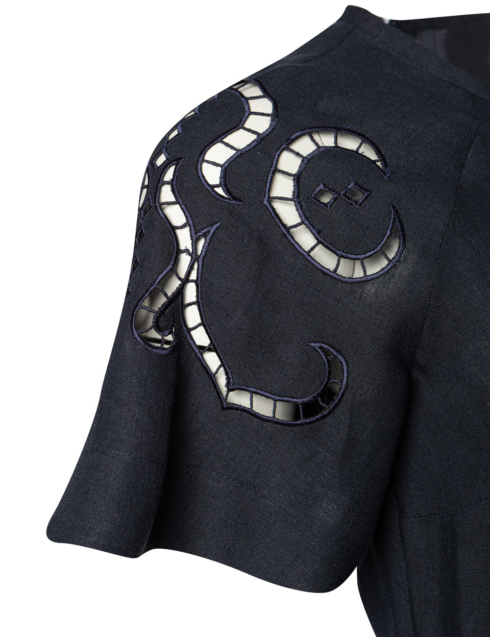 IPHIGENIA CUT EMBROIDERED MINI DRESS