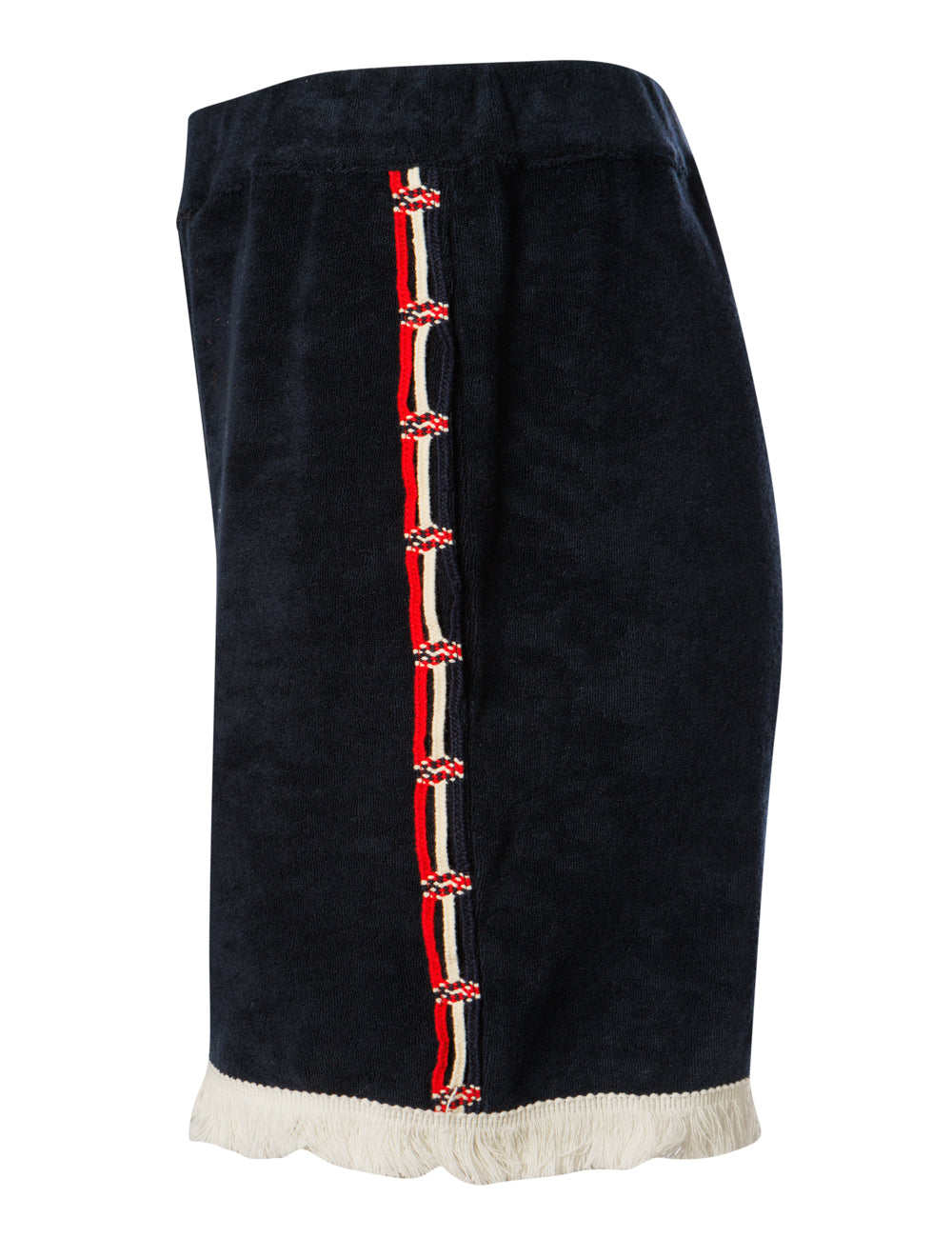 PLOES EMBROIDERED COTTON TERRY BEACH SET WITH FRINGE DETAILS