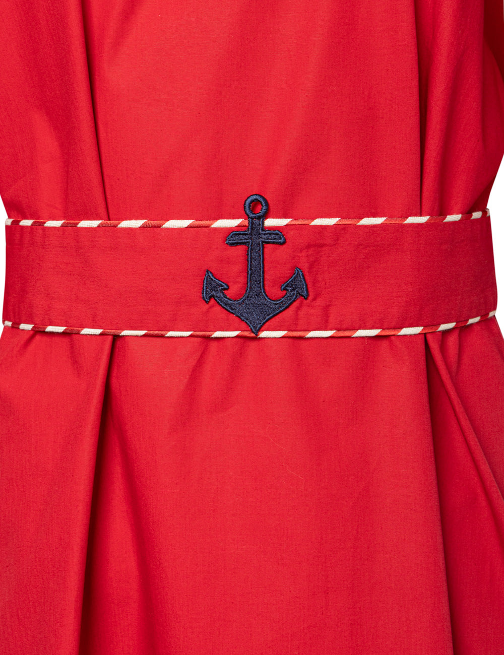 NAUSICA PUFFED SLEEVE DRESS WITH EMBROIDERED REMOVABLE BELT