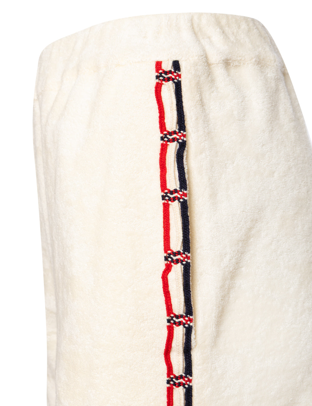 PLOES EMBROIDERED COTTON TERRY BEACH SET WITH FRINGE DETAILS
