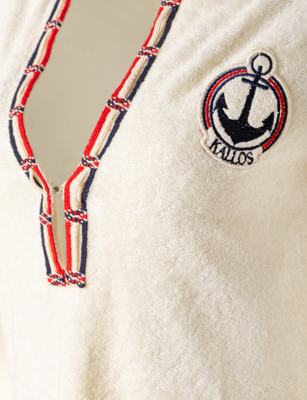 PLOES EMBROIDERED COTTON TERRY TUNIC WITH FRINGE DETAILS