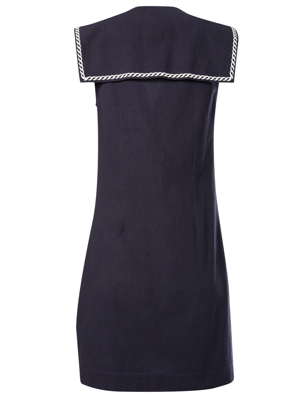 DESIS EMBROIDERED COTTON SAILOR TIE MINI SHIRT DRESS